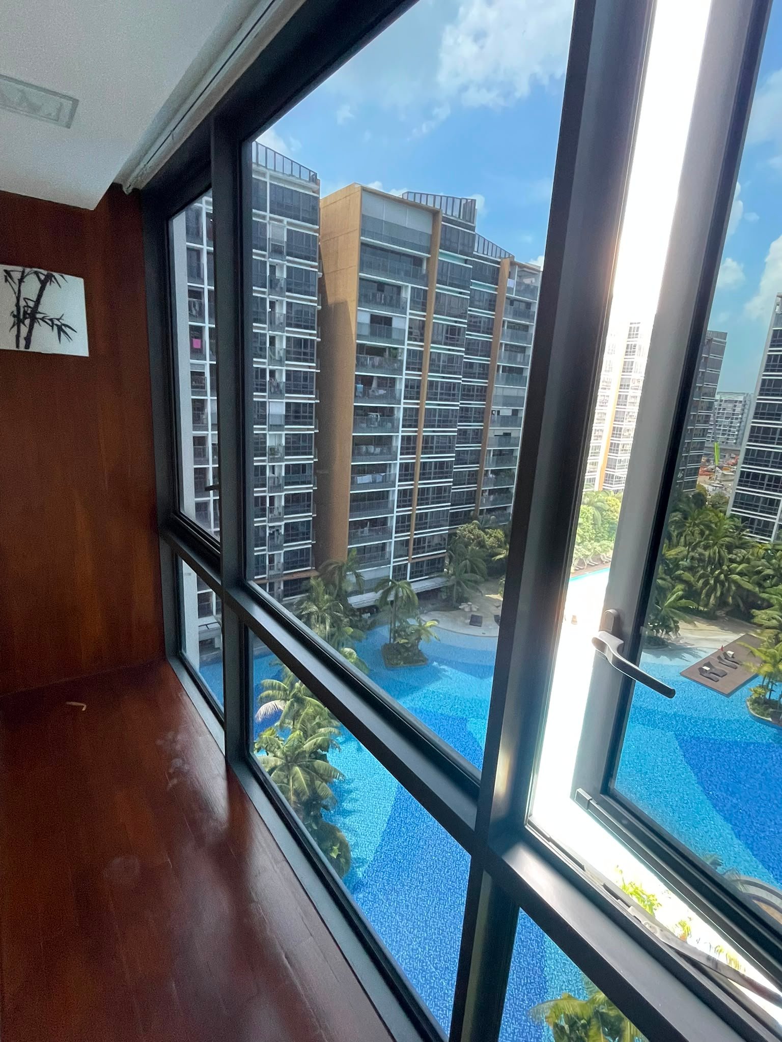 Sunolite window film, condo pool view